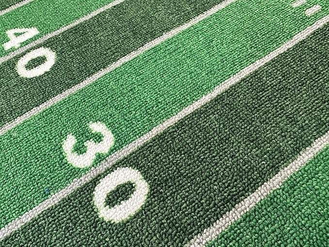 Mybecca Kids Rug American Football Field Rug 5'x7' (Approx:4'11" X 6' 10") Non-Slip Gel Backing (59" x 82") Children Area Rug for Playroom & Nursery