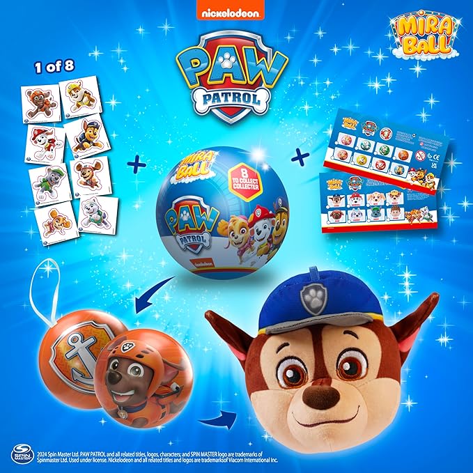 PAW Patrol Plush, Blind Box Surprise Plushies - Mighty Pups Toy, Cute Stuffed Animal - Great for Gifts & Party Favors, Aged 3+ (4-Pack)