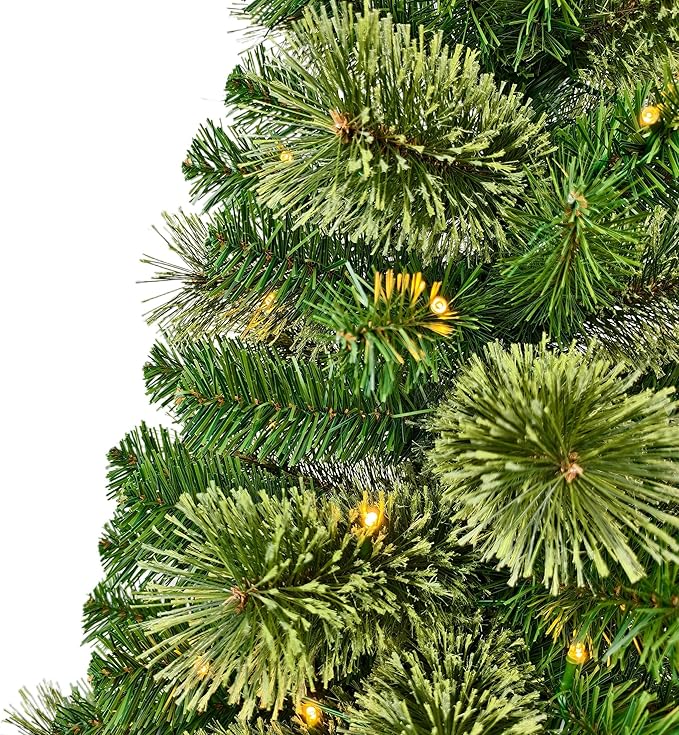 4FT Pre-Lit Artificial Christmas Tree with 70 LED Lights, 4 Light Modes, 189 Tips, PVC Cashmere Branches, Plastic Stand, Indoor Use