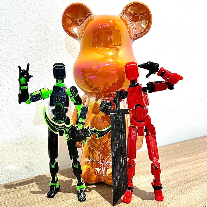 (Assembly Completed) 2 Packs Titan13 Action Figure Set, Dummy 13 3D Printed ActionFigure Toy Gifts for Kids, Robot 13 Action Figure Full Body Mechanical Doll Christmas Birthday Gift for Boys Girls