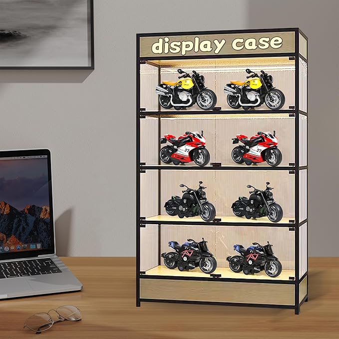 4-Pack Pull-Back Motorcycle Toys - Friction Powered Kids Toy Cars with Lights, Sounds & Automatic Drive for Boys & Girls Aged 3-12