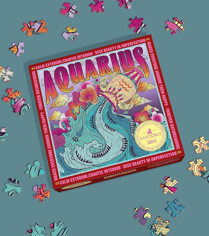 Zodiax - 1000 Piece Jigsaw Puzzle - Aquarius - Fun Birthday Gift For Kids, Adults | Astrology Gifts for Women and Men | Zodiac Horoscope Puzzle
