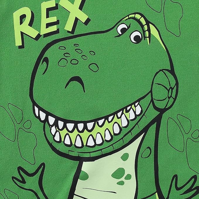 Disney Toy Story Woody, Buzz and Rex Boys Short Sleeve T-Shirt 4 Pack for Toddler and Little Kids