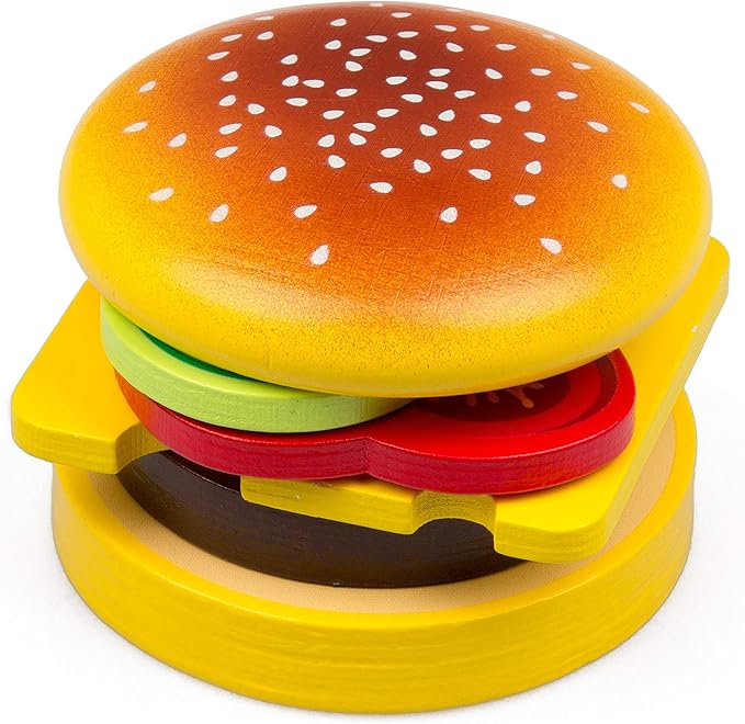 Cook 'N Grill Wooden BBQ Playset- Kids Pretend Play Wood Toy Barbeque w Food, Condiments & Grilling Tools- 30+ Pieces In All - Fun Indoor Outdoor Activity Set for Playrooms, Daycare Centers, Xmas Gift