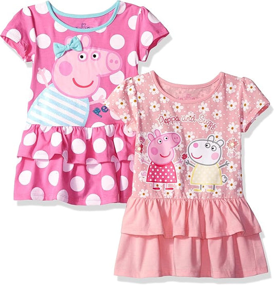 Peppa Pig Girls Dress 2-Pack Dress Clothes for Toddlers Girls