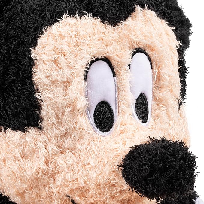 Jay Franco Disney Plush Pillow Buddy - Ultra-Soft Stuffed Character Plushie & Fuzzy Pillow, Official Licensed Product, Black - Mickey Mouse