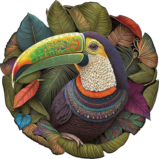Wooden Puzzles, Mandala Parrot 200 Piece Jigsaw Puzzles, Unique Shaped Wooden Jigsaw Puzzles for Adults and Kids, Family Game 11.2 x 11.2 Inch