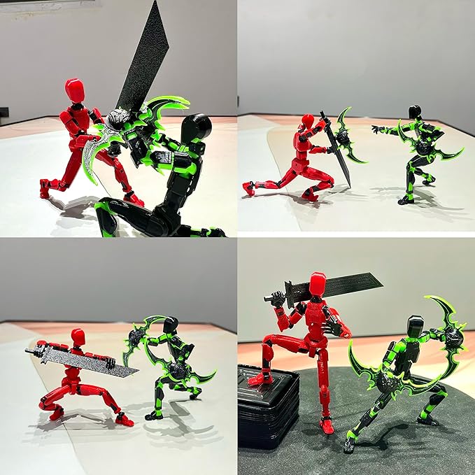 (Assembly Completed) 2 Packs Titan13 Action Figure Set, Dummy 13 3D Printed ActionFigure Toy Gifts for Kids, Robot 13 Action Figure Full Body Mechanical Doll Christmas Birthday Gift for Boys Girls