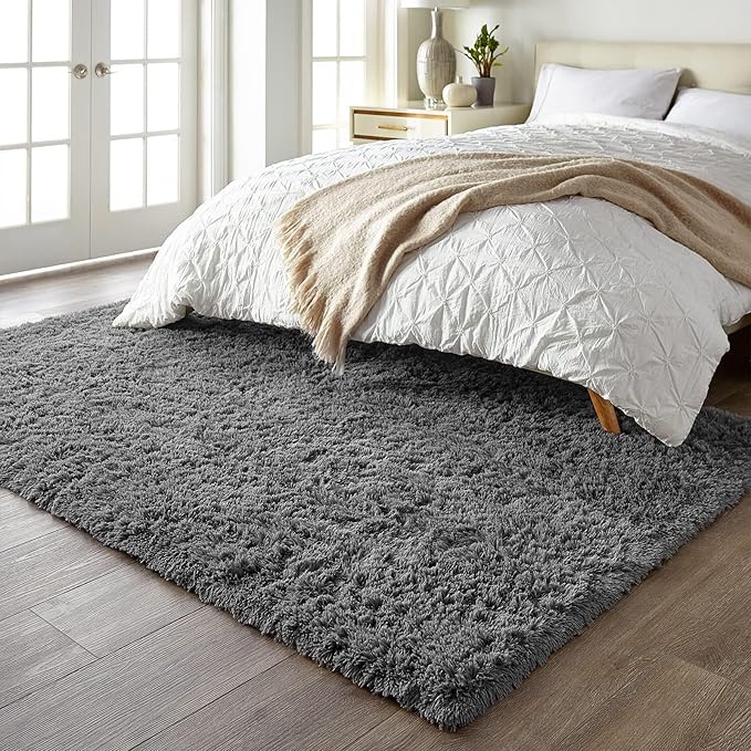 Ophanie 5x7 Area Rugs for Living Room Grey, Fluffy Shag Large Fuzzy Plush Soft Rug, Gray Shaggy Floor Big Carpets for Bedroom Nursery, Kids Home Decor Aesthetic