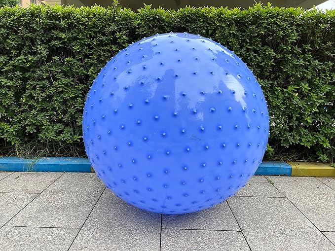 Large Sensory Massage Ball for Kids, 33.5" 85CM 3.1lbs Macaron Blue Bouncy Exercise Balls for Toddlers, Big Inflatable Toys with Tactile Spikes, Outdoor Giant Yoga Balls, Large Beach Ball