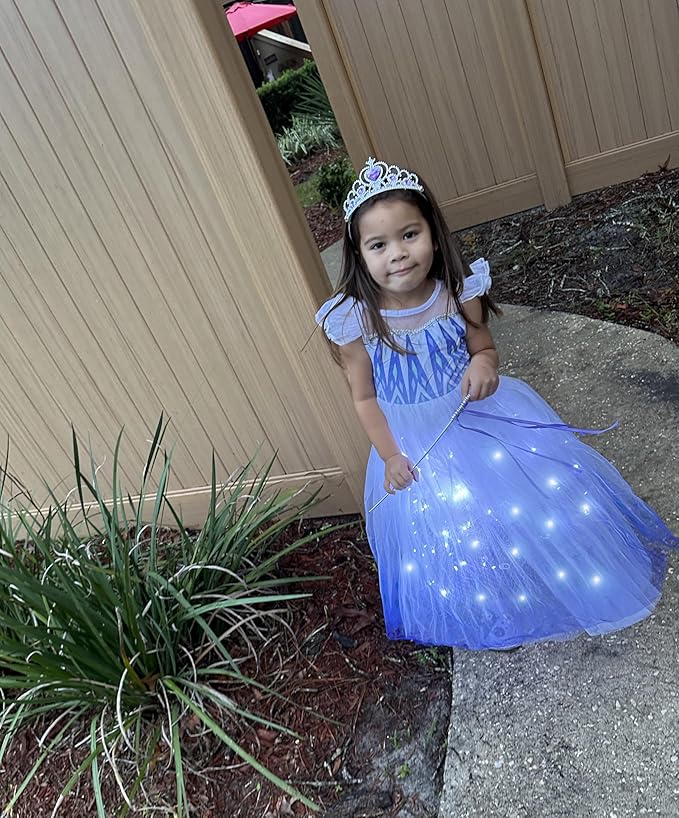 Girls Light Up Pricness Costume Kids Led Halloween Party Dress