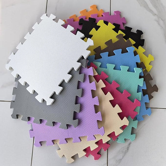 MQIAOHAM® 25 Pieces Puzzle Play Mats, Soft Baby Play Mat, Kids Interlocking Foam Floor Tiles, Toddlers Carpet Playmats