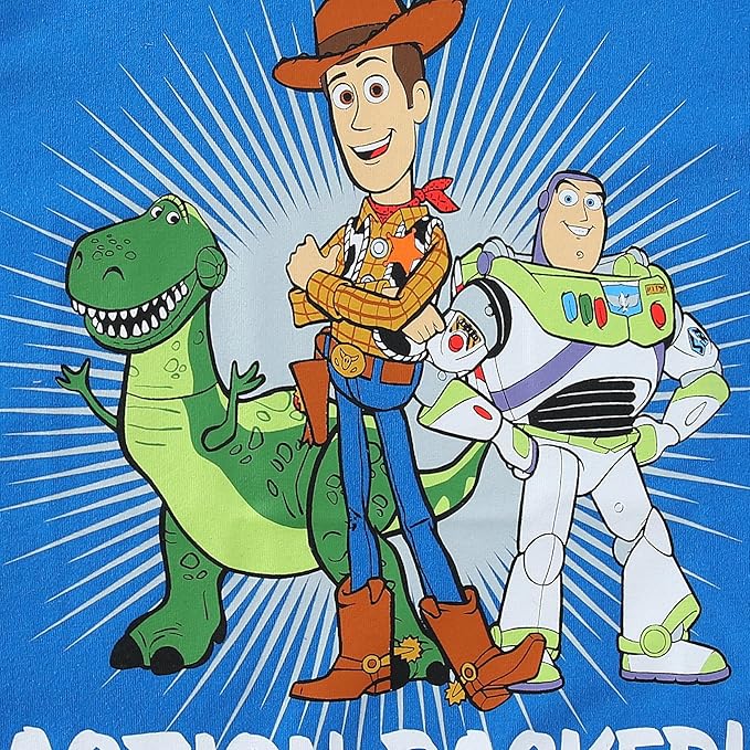 Disney Toy Story Woody, Buzz and Rex Boys Short Sleeve T-Shirt 4 Pack for Toddler and Little Kids