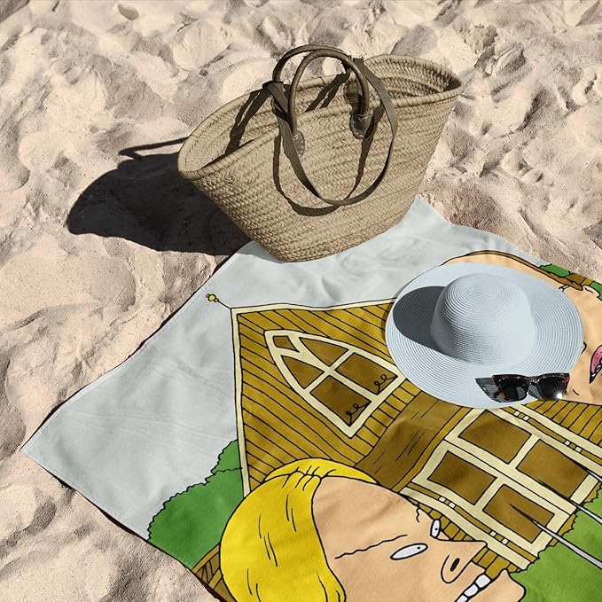 NORTHWEST Beavis and Butt-Head Beach Towel 2-Pack - Soft, Sand-Free, Fast-Drying Oversized Pool Towels, Gothic Rules & Shut Up Designs, 30" x 60"
