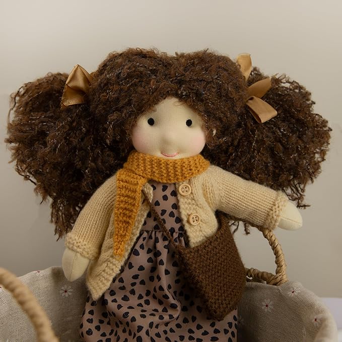 Waldorf Doll Handmade Rag Doll - Personalized Collectors Plush Doll for Kids Birthday Present with Beautiful Present Box-Ballerina 12"