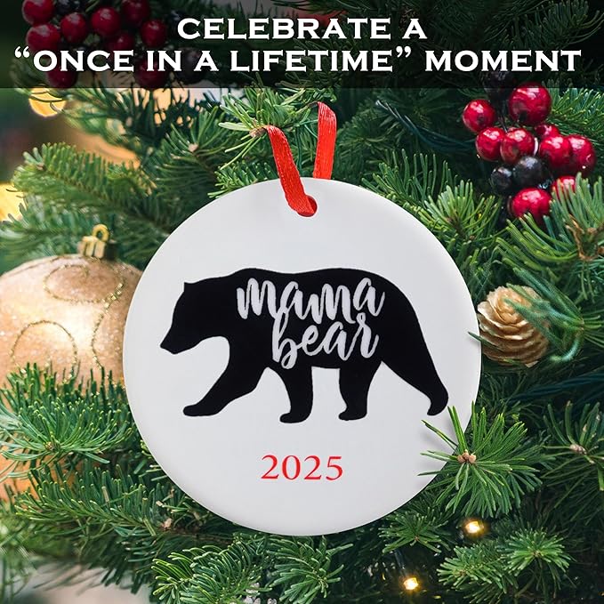 Mama Bear Christmas Ornament 3 Inch, Mama Bear Ornament, Polar Bear Christmas Ornament, Best Mom Christmas Tree Decor, Super Mommy Xmas Decor, Funny Momma Tree Decoration