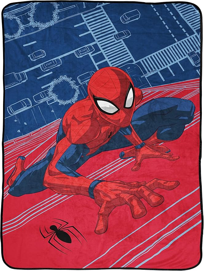 Jay Franco Spiderman Kids' Miles Morales Plush Fleece Throw - 46" x 60", Soft, Fade Resistant, Cozy Blanket for Boys & Girls