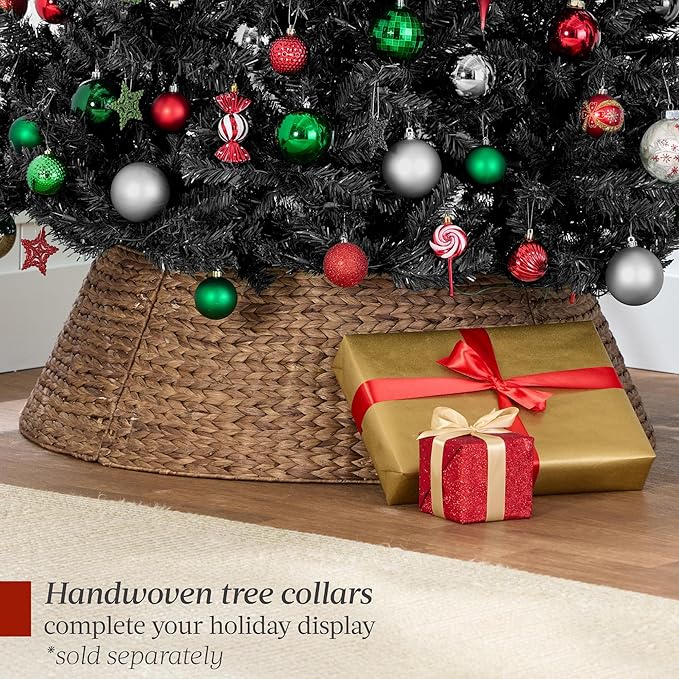 Best Choice Products Artificial Christmas Tree, 9ft Premium Unlit Realistic Spruce Holiday Décor w/Dense Branches, Metal Base – Black Spruce