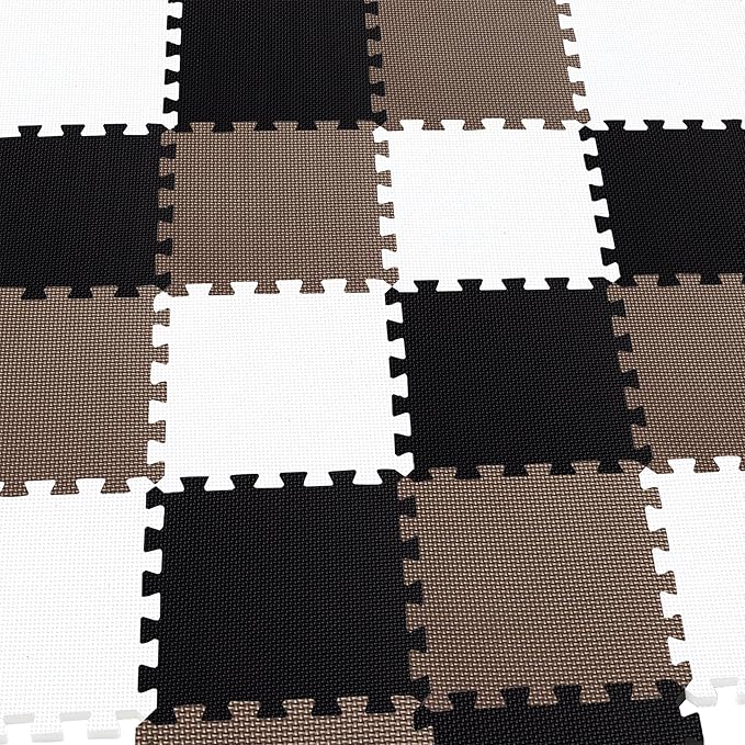 MQIAOHAM® 25 Pieces Puzzle Play Mats, Soft Baby Play Mat, Kids Interlocking Foam Floor Tiles, Toddlers Carpet Playmats G301025-101104106