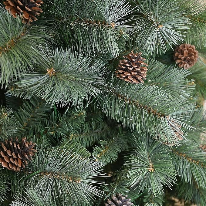 Christmas Tree 9ft, PLuxury Pine Needle -Premium Christmas Trees Flocked Trees - Artificial Xmas Tree
