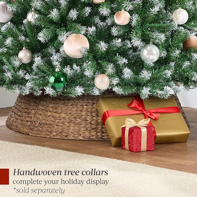 Best Choice Products Artificial Frosted Christmas Tree, 7.5ft Premium Unlit Realistic Spruce Holiday Décor w/Dense Branches, Metal Base - Green Spruce