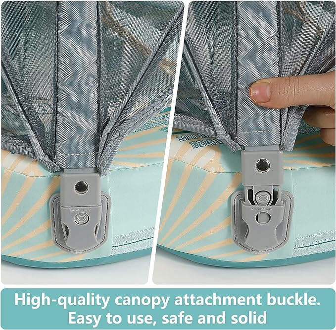 Mambobaby Float Add Tail Baby Swim Float with Canopy Solid Pool Infant Swim Trainer Swimming Training Lying Air Free Water Floats Non-Inflatable Waist Swim Ring for Toddlers (Shell - Purple)