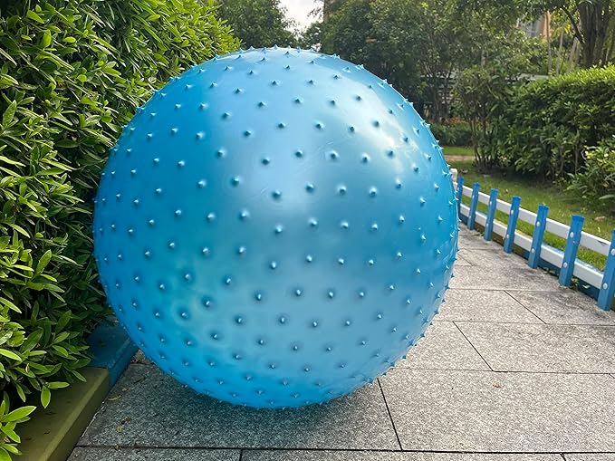 Large Sensory Massage Ball for Kids, 2-Pack 33.5" 85CM Bouncy Exercise Balls for Toddlers, Big Inflatable Toys with Spikes, Outdoor Giant Yoga Balls, Large Beach Ball (2 Set Bluish Grey)