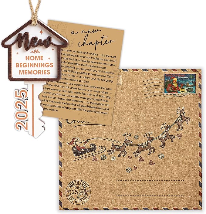 New Home Key Christmas Ornaments 2025, House Warming Gifts New Home for Couple Newhouse Owners, Home Beginning Memories Ornament, New House Gift Ideas for Women Men, Holiday Tree Hanging Ornaments