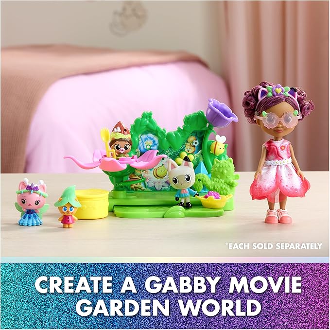 Gabby's Dollhouse: The Movie, Gabby's Garden Friends Pack with 6-Inch Gabby Doll, 4 Toy Figures & Accessories, Kids Toys for Girls & Boys Ages 3 and Up