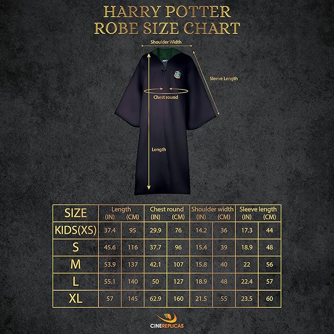 Cinereplicas Harry Potter - Hogwarts Robe - XS(Kids)/S/M/L/XL - Official License