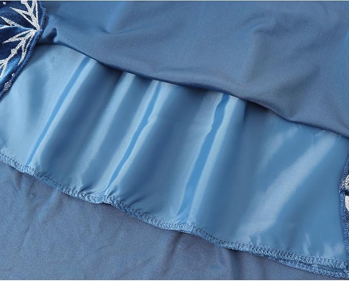 Snow Queen Princess Costumes for Girls Winter Warm Princess Dress Up for Halloween Christmas Cosplay Snow Party