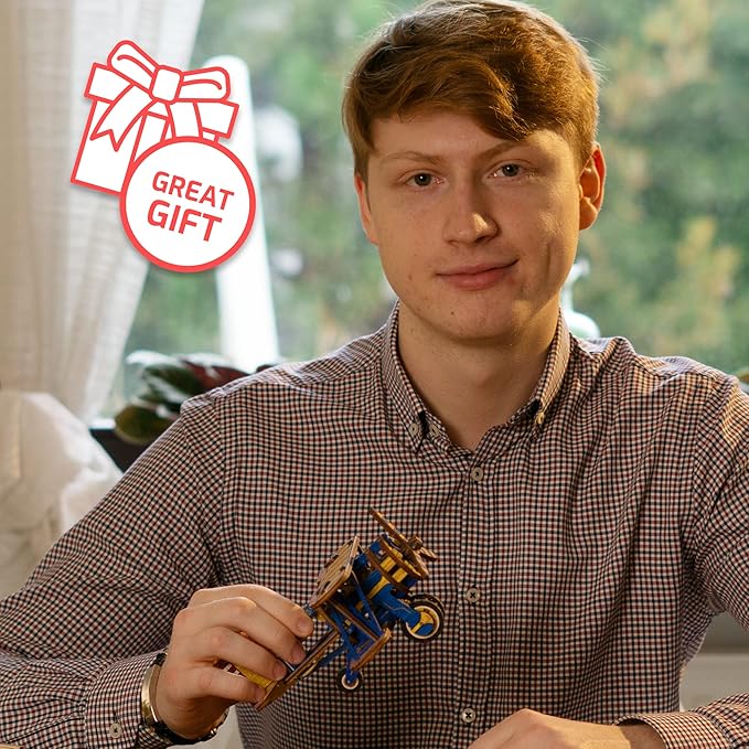 WOODEN.CITY Biplane - 3D Wooden Puzzles for Adults - Aircraft Model Building Kits - Limited Edition