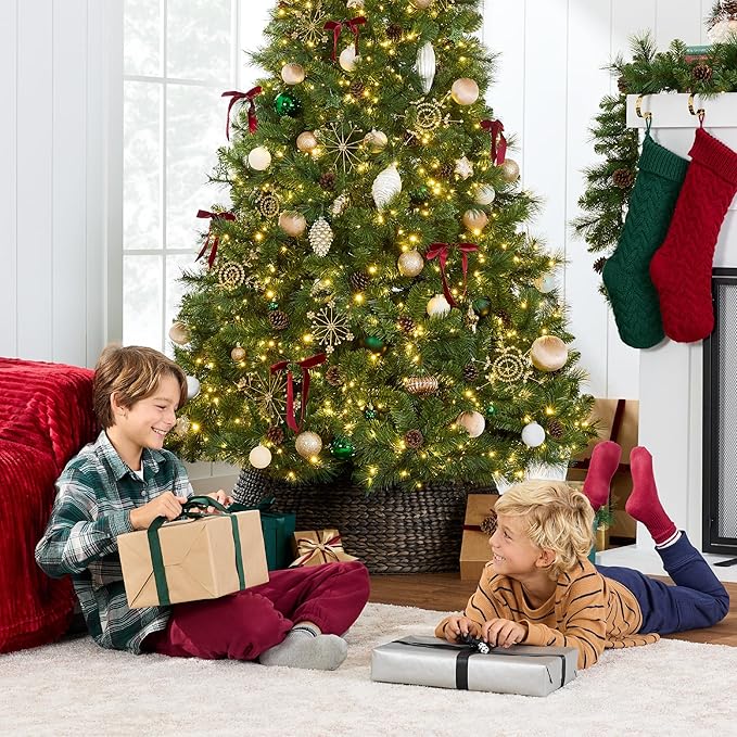 Best Choice Products 9ft Pre-Lit Scotch Pine Christmas Tree, Premium Pre-Decorated Artificial Holiday Decor w/ 2,020 Branch Tips, 2-in-1 White and Multicolor LED Lights, Cordless Setup