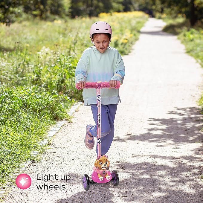 3D Kick Scooter for Kids, Self-Balancing 3 Wheeled Light Up Scooter with Extra Wide Anti-Slip Deck, Rear Brake, Lean to Steer, Lightweight Design, for Kids 3 and up, 75 LB Limit