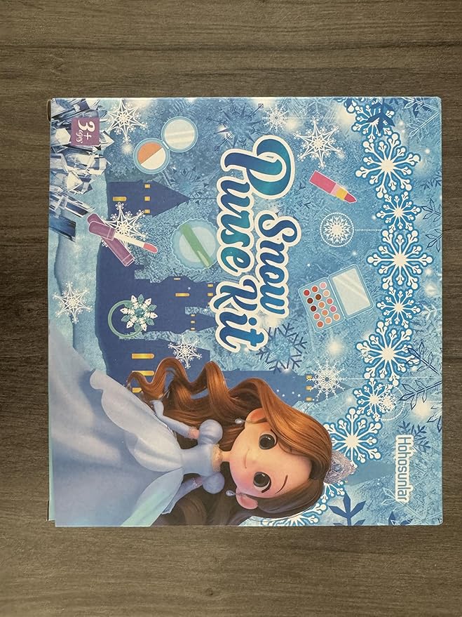 Play Purse for Little Girl, Princess Frozen Toy Purse with Accessories, Pretend Makeup Set, Handbag, Wallet, Water Bottle, Birthday Toy for Girl 3 4 5 6 7 8 Year Old