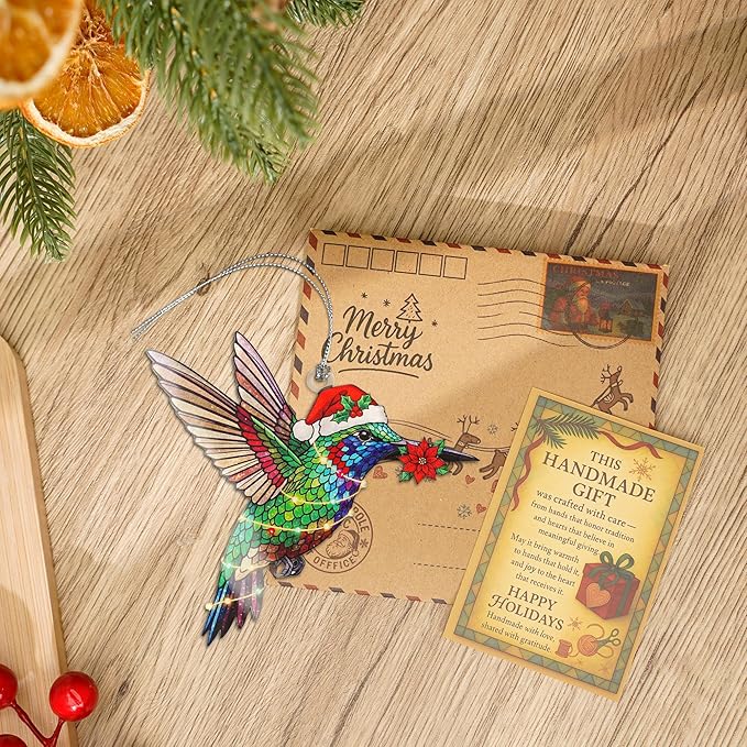 Hummingbird Christmas Ornament - Hummingbird Gifts for Women - Bird Ornaments for Christmas Tree - Hanging Decor for Door Yard Outdoor or Windows - Christmas Ornament 2025 - Gift Exchange