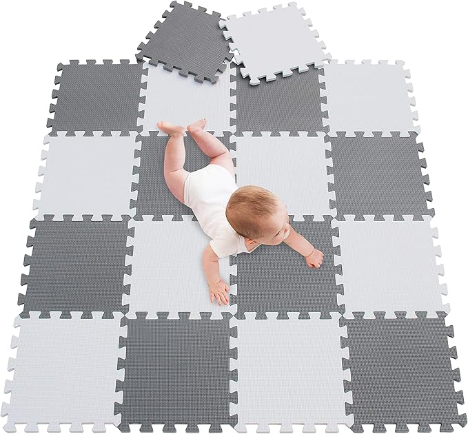 meiqicool Foam Play Mat Thick Soft EVA Interlocking Foam Floor Mats Children Yoga Exercise Multi Jigsaw Puzzle Blocking Board Kids Playmats Play 18 Piece AL