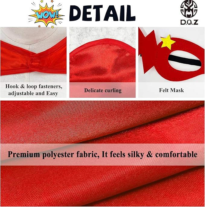 D.Q.Z Superhero-Capes for Kids 20 Sets, Group Super Hero Costume Toys for 3-10 Boys Girls Halloween Birthday Gifts