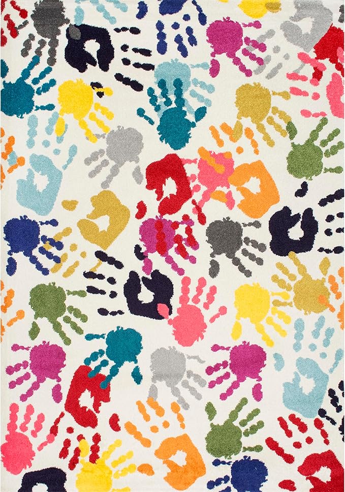 nuLOOM Pinkie Handprint Kids Area Rug, 4x6, Multi