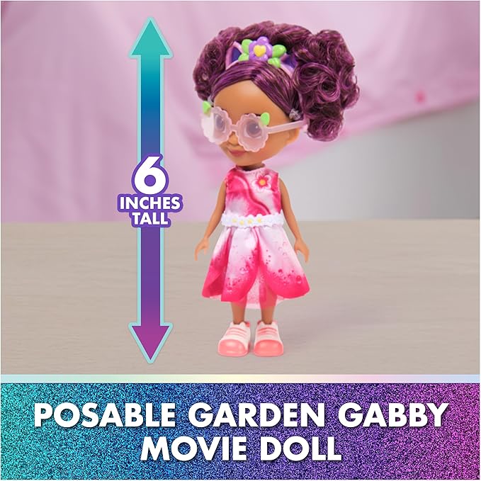 Gabby's Dollhouse: The Movie, Gabby's Garden Friends Pack with 6-Inch Gabby Doll, 4 Toy Figures & Accessories, Kids Toys for Girls & Boys Ages 3 and Up