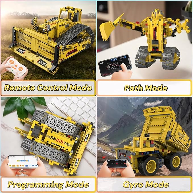 5 in 1 Robot Building Kit - Toy Excavator STEM Kits for Kids Age 8-10, STEM Toys for Boys Age 8-12, App & Remote Control Robotics for Kids Ages 8-12 (555 PCS)