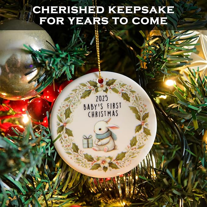 2025 Baby’s First Christmas Ornament 3 Inch, Babys 1st Christmas Ornament 2025, First Christmas Baby Ornament, Newborn Xmas Keepsake Decor