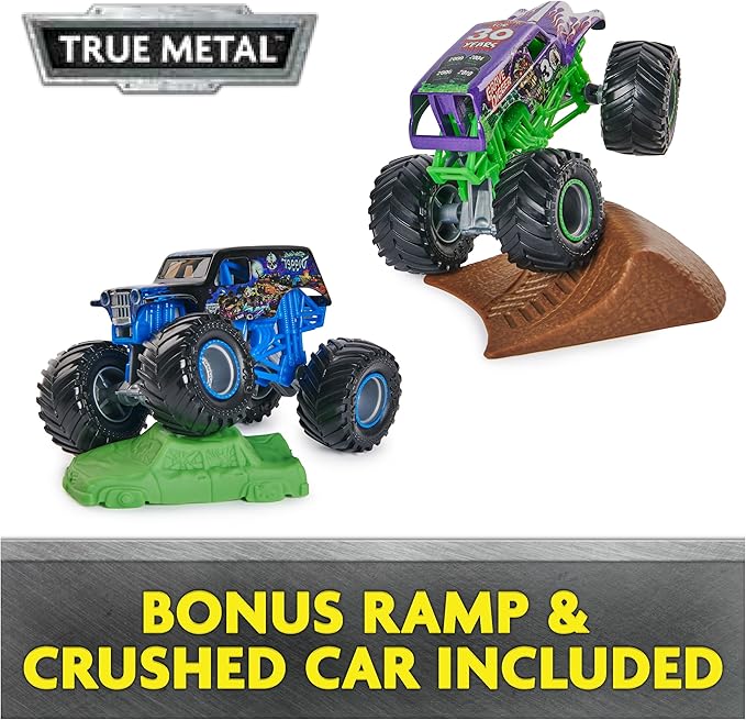 Monster Jam, Grave Digger 40th Anniversary 8-Pack Monster Trucks with Bonus Accessories, 1:64 Scale, Kids Toys for Boys and Girls 3 and up