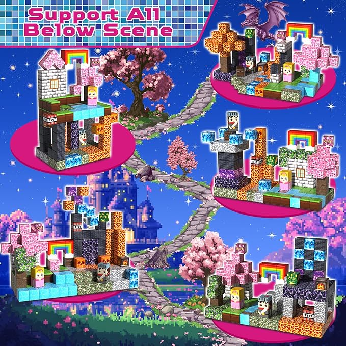 150 PCS Magnetic Blocks - Magnet Toys for Kids, Boys and Girls, Magnetic Building Blocks Cubes, Stacking Magnets for Kids, Birthday Gifts for Boys and Girls Age 3+ Years Old