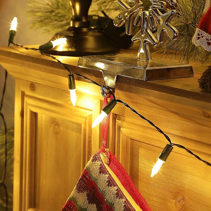 Joliyoou 4 Packs Total 200 LEDs 64ft Warm White Christmas String Lights, Battery Operated Christmas Mini String Lights with 8 Lighting Modes, Indoor Outdoor LED Xmas Fairy String Lights with Timer