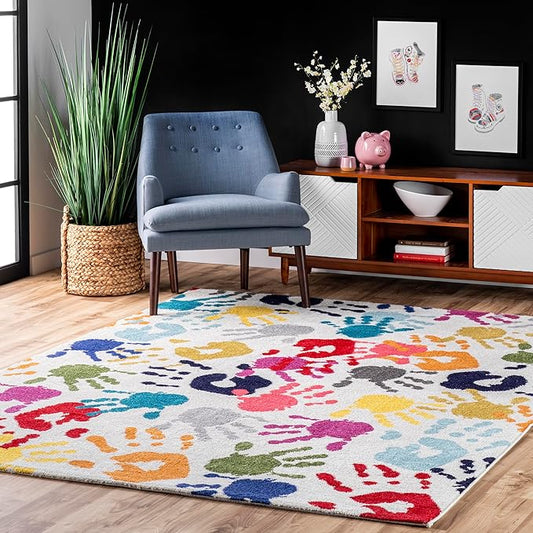 nuLOOM Pinkie Handprint Kids Area Rug, 4x6, Multi