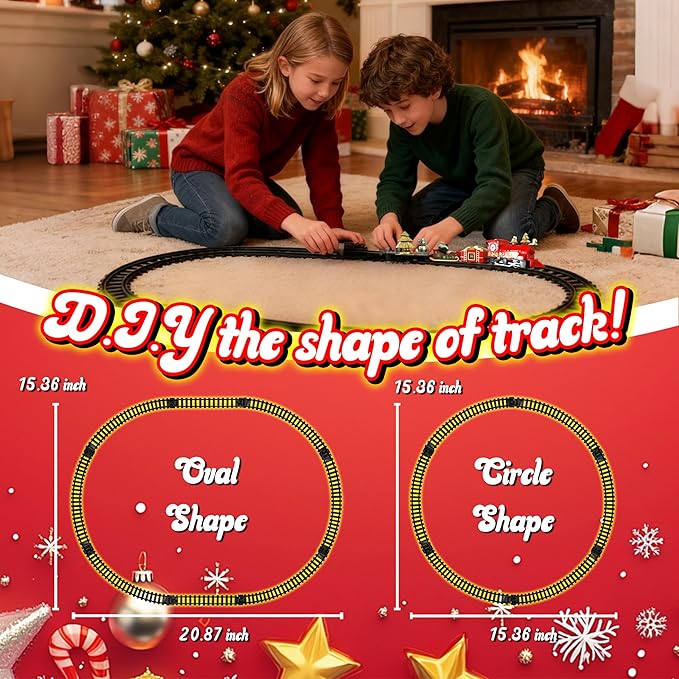 Mini Classic Christmas Train Set for Kids Ages 3-7, Battery-Powered Xmas Train for Under Christmas Tree, for Boys and Girls