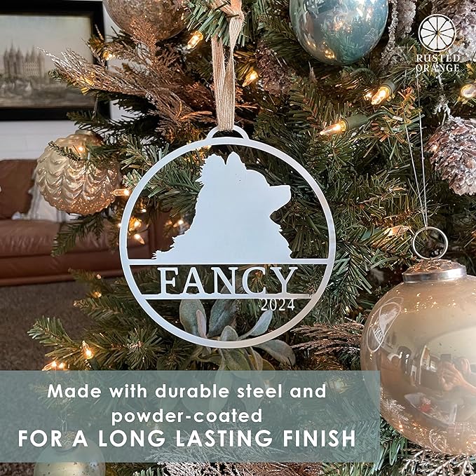 Personalized Pet Ornaments - Set of 2 - Personalized Dog Ornaments for Christmas Tree Custom Cat & Dog Ornament Engraved Pet Photo Ornament 2025 (4 Inch)