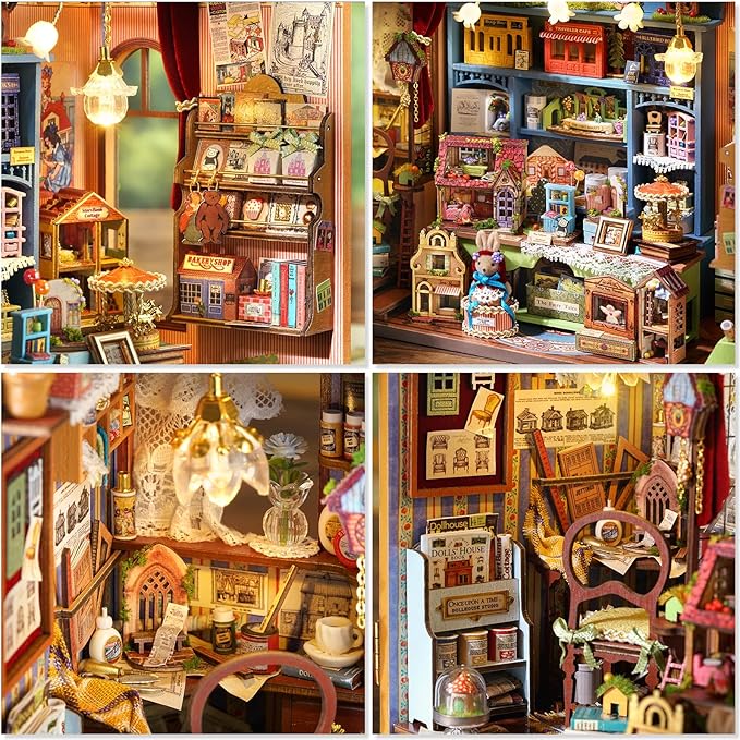 Miniature House Kit, Dollhouse Kit, Miniature Kit, DIY Mini House Building Kit for Adult Teen, Fairy Tale Wonderhouse Dollhouse Shop