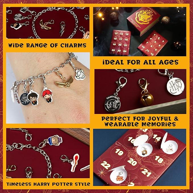 Get Trend Harry Potter Advent Calendar 2025 for Girls, Teens, Charm Bracelet Jewelry Set, 23 Charms, Christmas Countdown Calendar, Gifts for Girls (Burgundy Harry Potter)